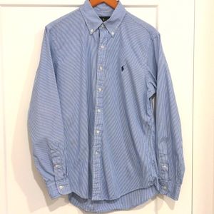 👔👔Ralph Lauren+1👔Blue and White  pinstripe Size M